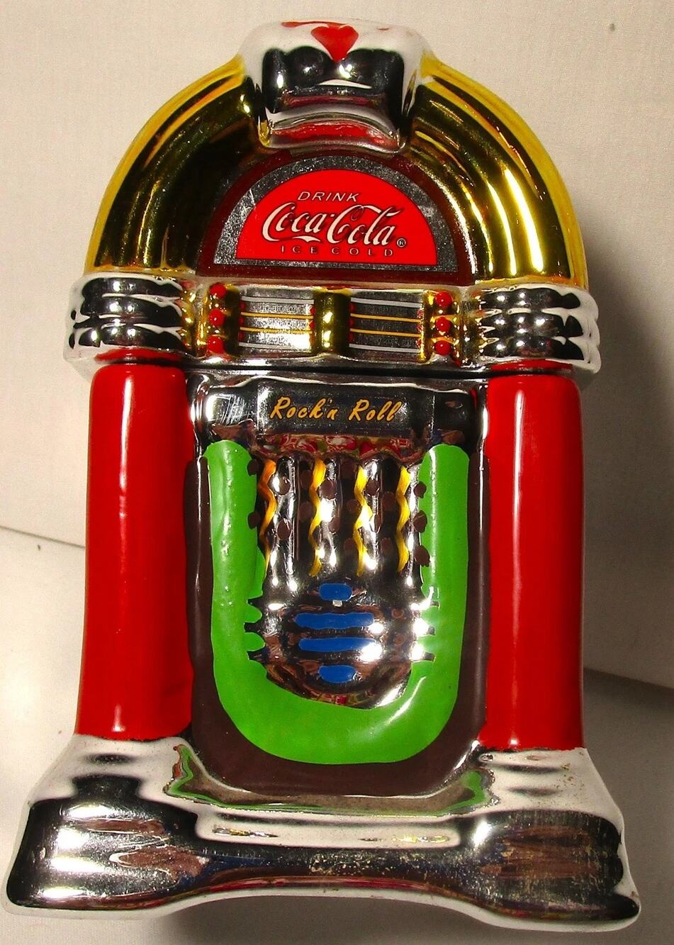 Coca‑Cola Jukebox Salt & Pepper Shakers Retro Soda Theme 6 inches high